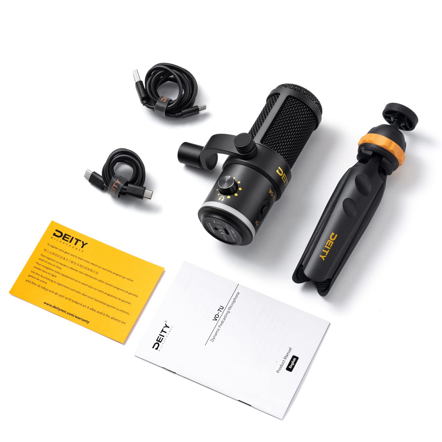 Deity Vo 7U Tripod Kit Usb Broadcast Microphone Dynamic Usb Mic With Rgb Lighting Effect For Phones Laptop Ps5 Xbox Game Live St