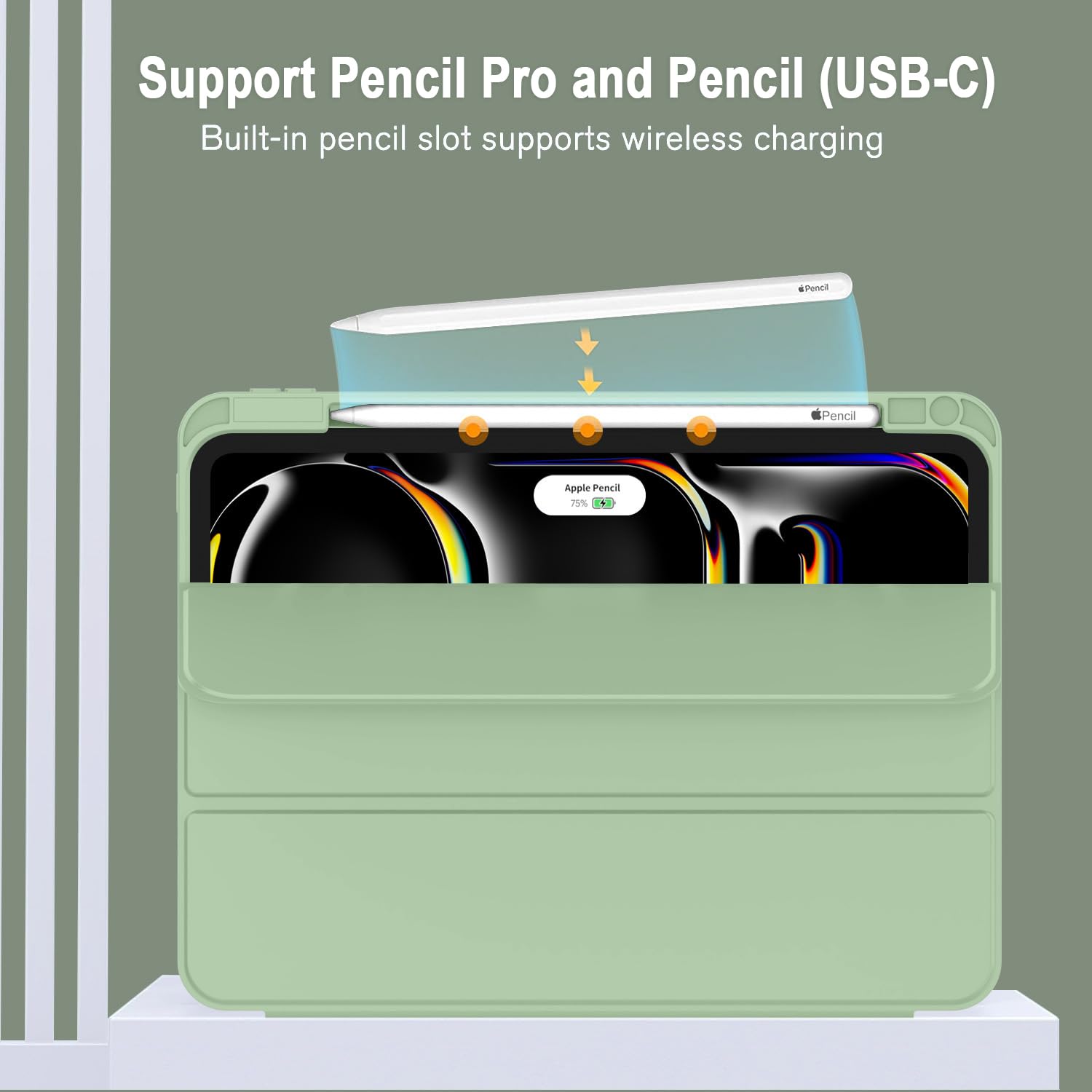 Zryxal 2024 Ipad Pro 11 Inch Case M4 (5Th Generation) With Pencil Holder, Smart Ipad Case [Support Pencil Pro And Pencil (Usb-C)