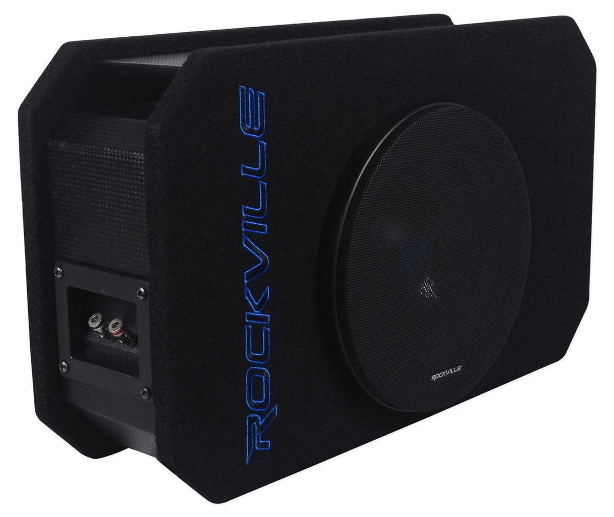 Rockville RMW8P 8' 800w Shallow Car Subwoofer+Tunnel Slot Ported Sub Enclosure, Black