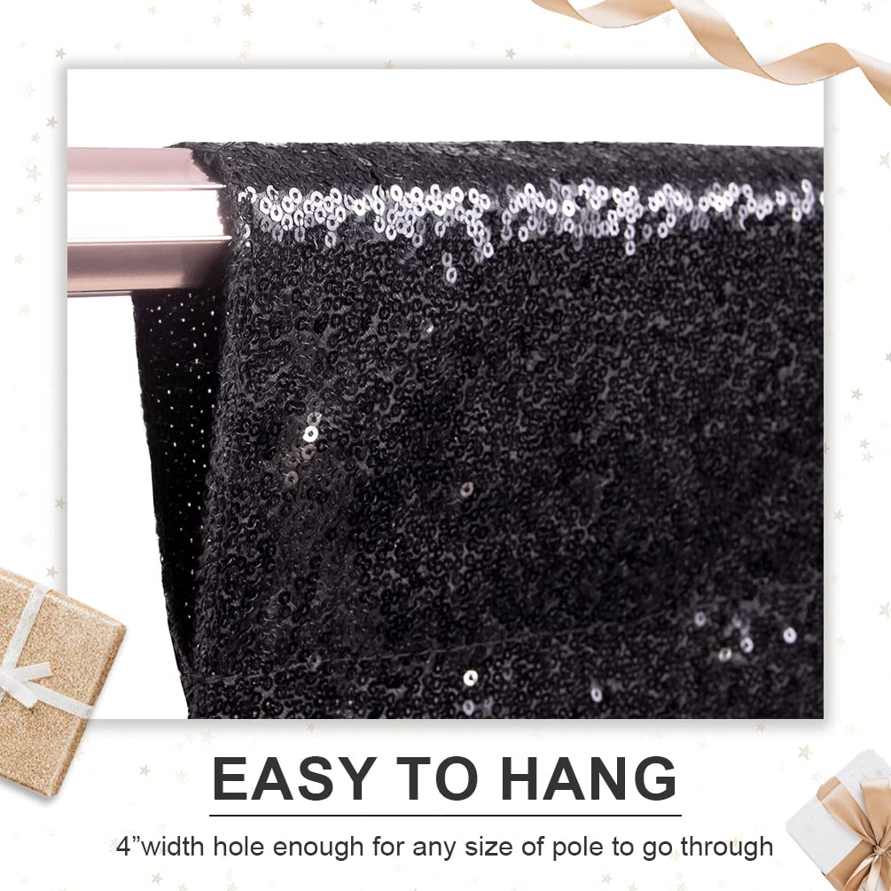 Partydelight Black Sequin Backdrop, Photography Curtain Special Events, Party 6Ftx7 Ft