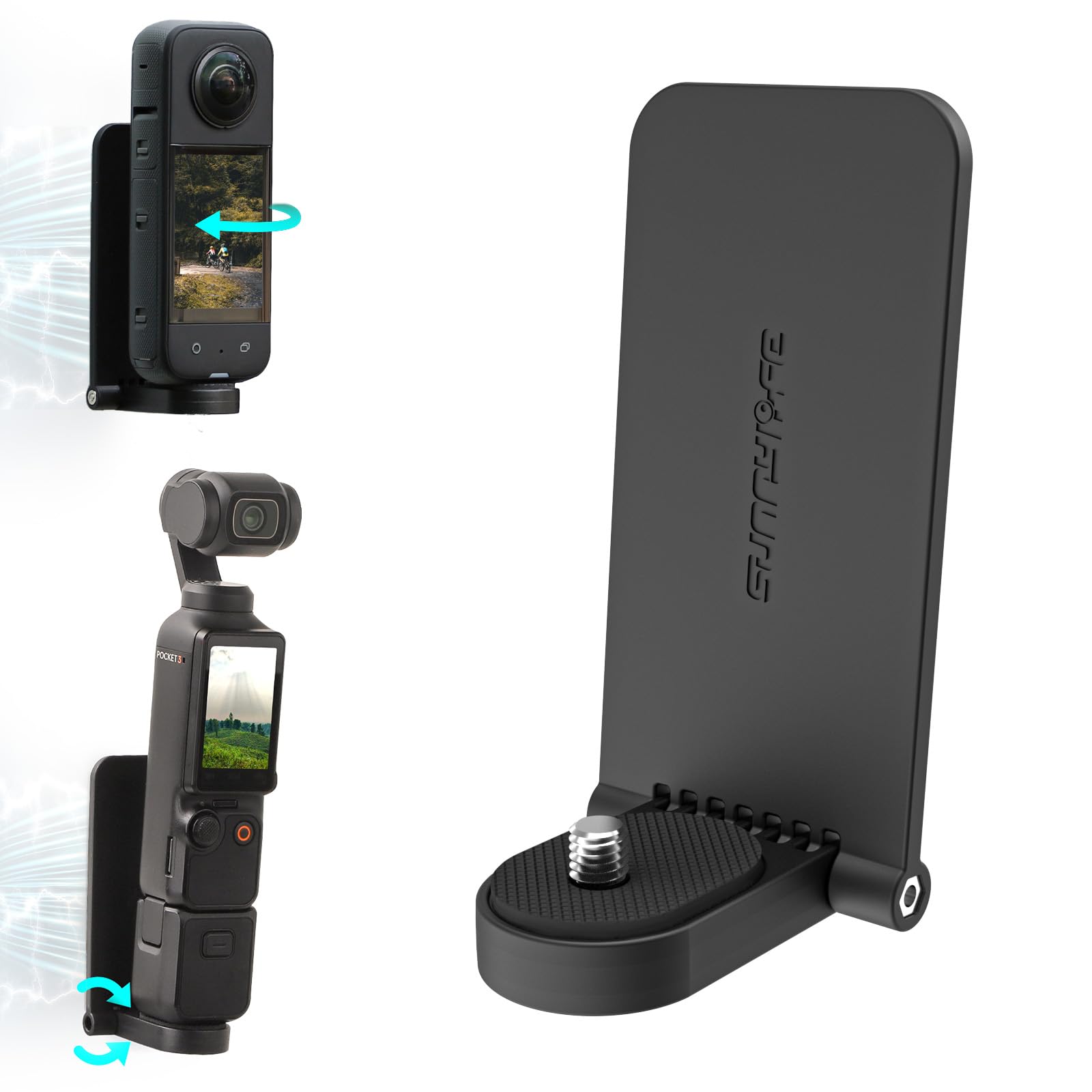 Magnetic Mount Stand Compatible with Insta360 X4 X5, with 1/4 Screw Action Camera Accessories for Insta 360 x5/x4/x3/go 3s/DJI O