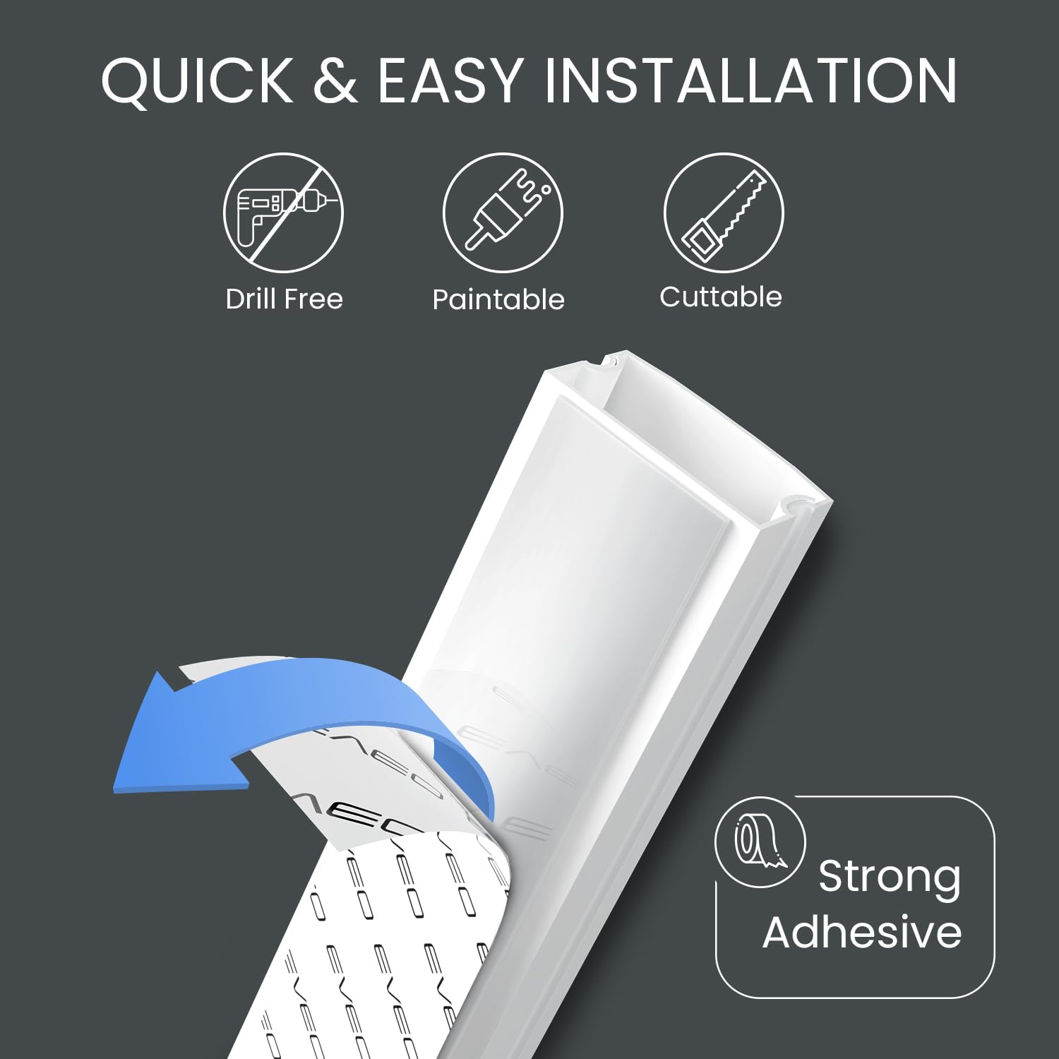 Eveo Cord Hider   306    Cord Cover Wall Cable Hider, Cable Concealer, Wire Hiders For Tv On Wall. Cable Management, Cord Hider