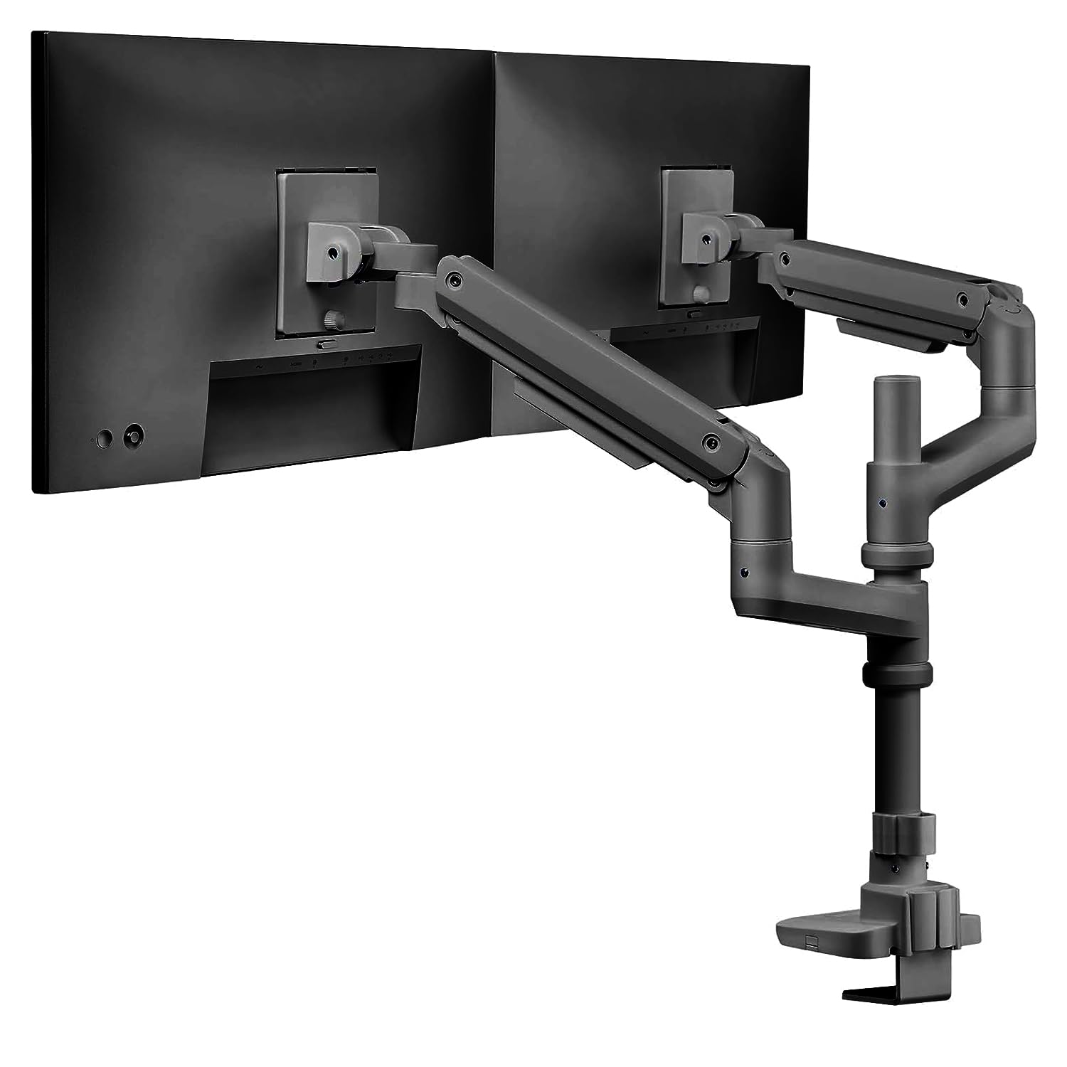 G Pack Pro Dual Monitor Arm   Heavy Duty Gas Spring Monitor Mount For Up To 49 Inch Computer Screens   Black Dual Monitor Stand 