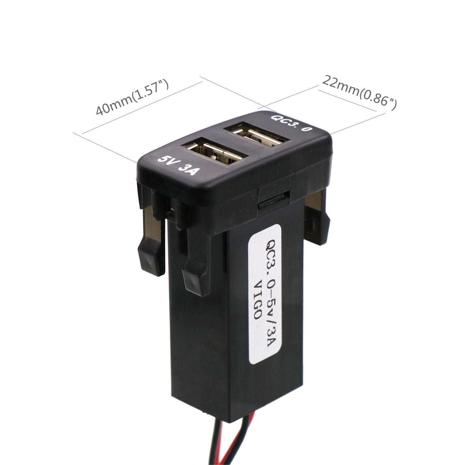 Qc3.0+5V 3A Dual Usb Power Socket, Quick Charge Car Charger Usb Adapter For Smart Phone Pda Android Gps Use For Toyota Vigo