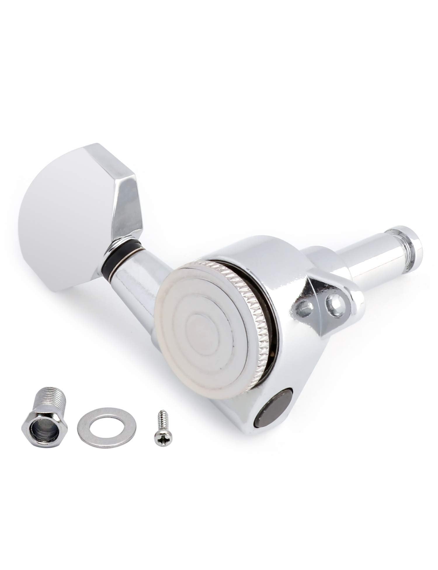 Metallor Locking Guitar String Tuning Pegs Tuning Keys Machines Heads Tuners 1:18 Gear Ration 3L 3R For Electric Guitar Or Acous