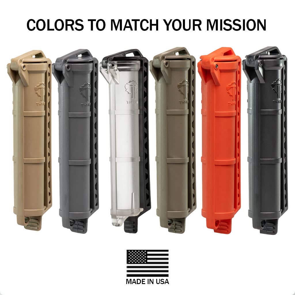 Thyrm Cellvault Battery Storage (Clear) Case For Aa, Aaa, Cr123 Batteries, Survival Gear, Matches, Made In Usa