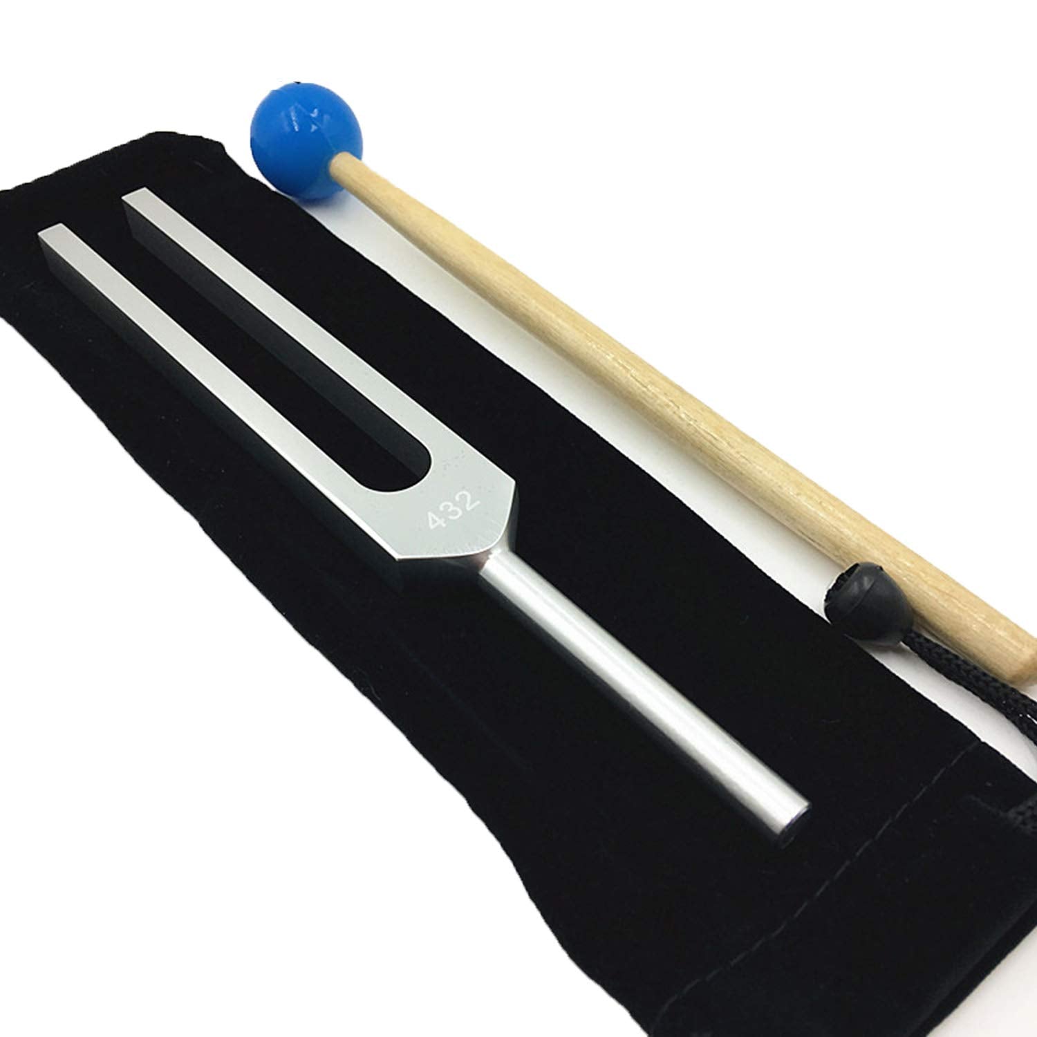 432 Hz Aluminum Alloy Tuning Fork, With Wooden Hammer And Cleaning Cloth For Tune Violin Piano, Guitar, Perfect Healing, Balanci