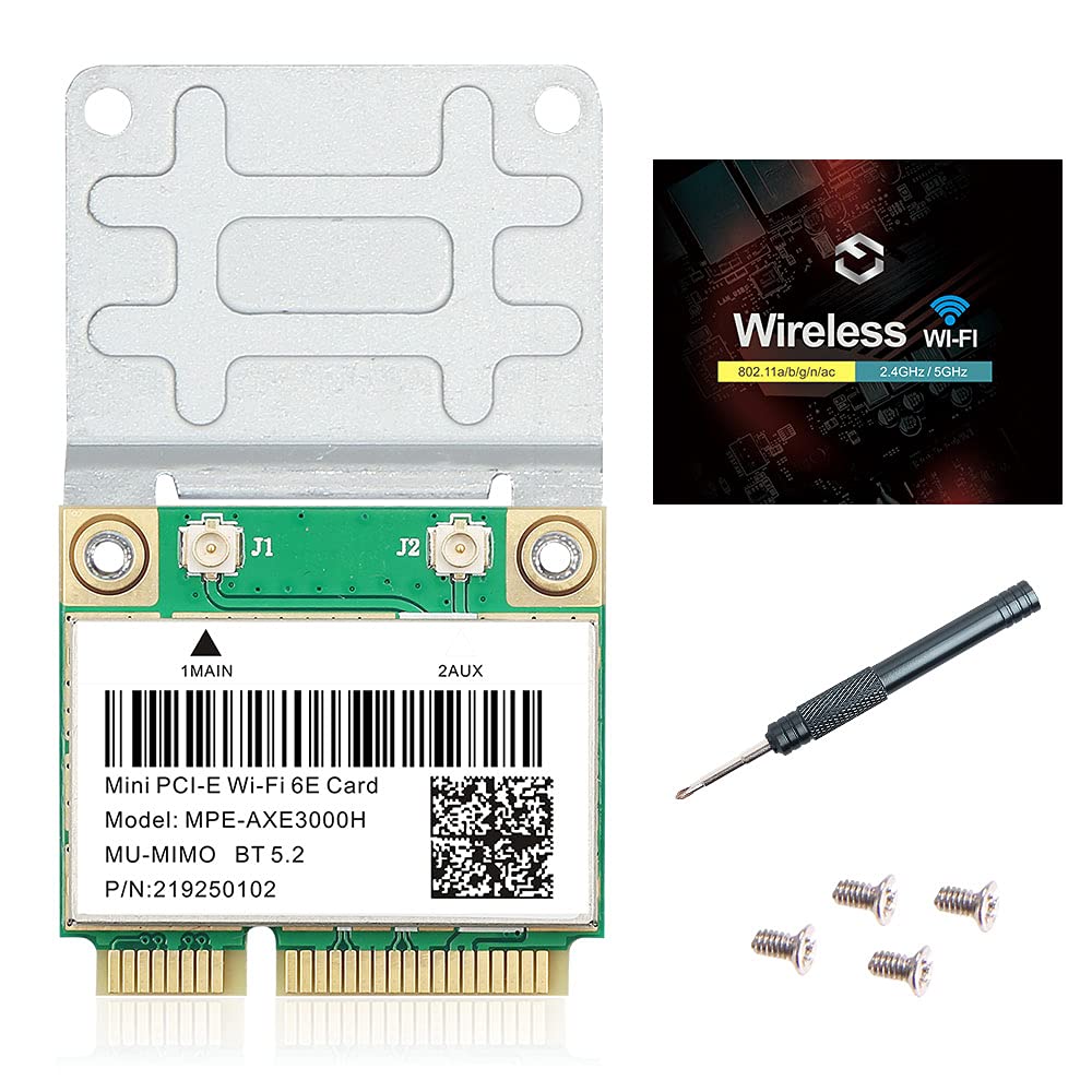 Wifi 6E Half Mini Pci E Wifi Network Card 802.11Ax Ac Mpe Axe3000H 2.4Ghz 5Ghz 6Ghz 5400Mbps Wireless Card Bt5.2 Mu Mimo Mini Pc