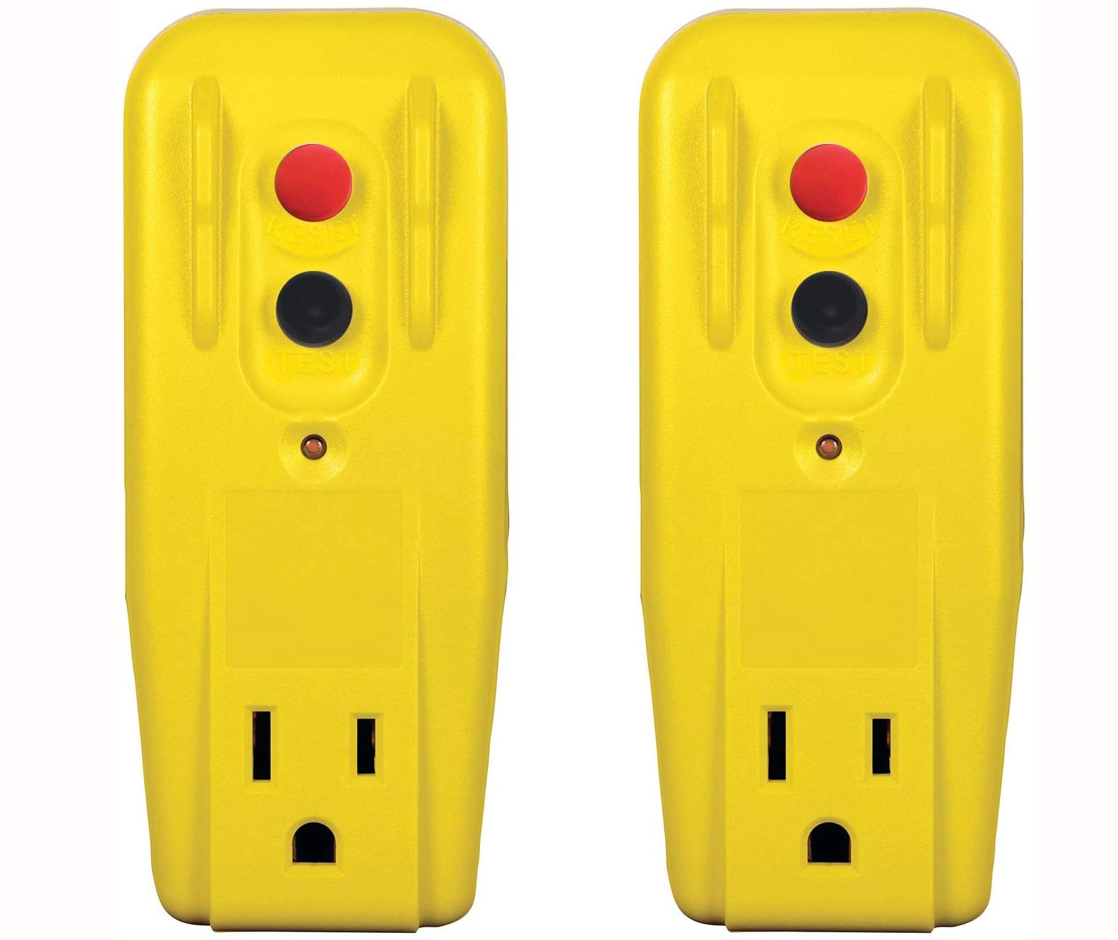 Tower Manufacturing 30439005 Auto Reset 15 Amp Grounded 3 Prong Gfci Single Outlet Adapter, Yellow (Tw? ???K)