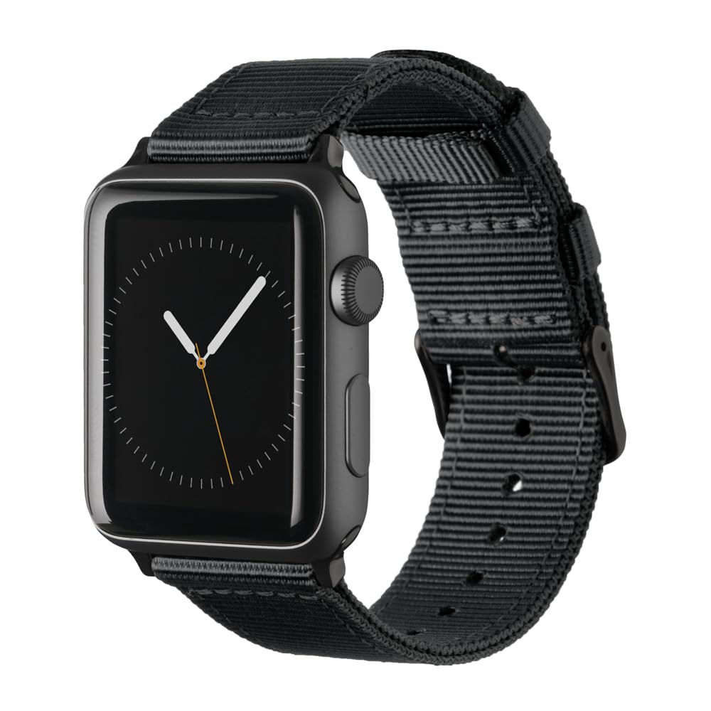 Archer Watch Straps - Premium Nylon Straps for Apple Watch (Black, Black, 44/45/46/49mm)
