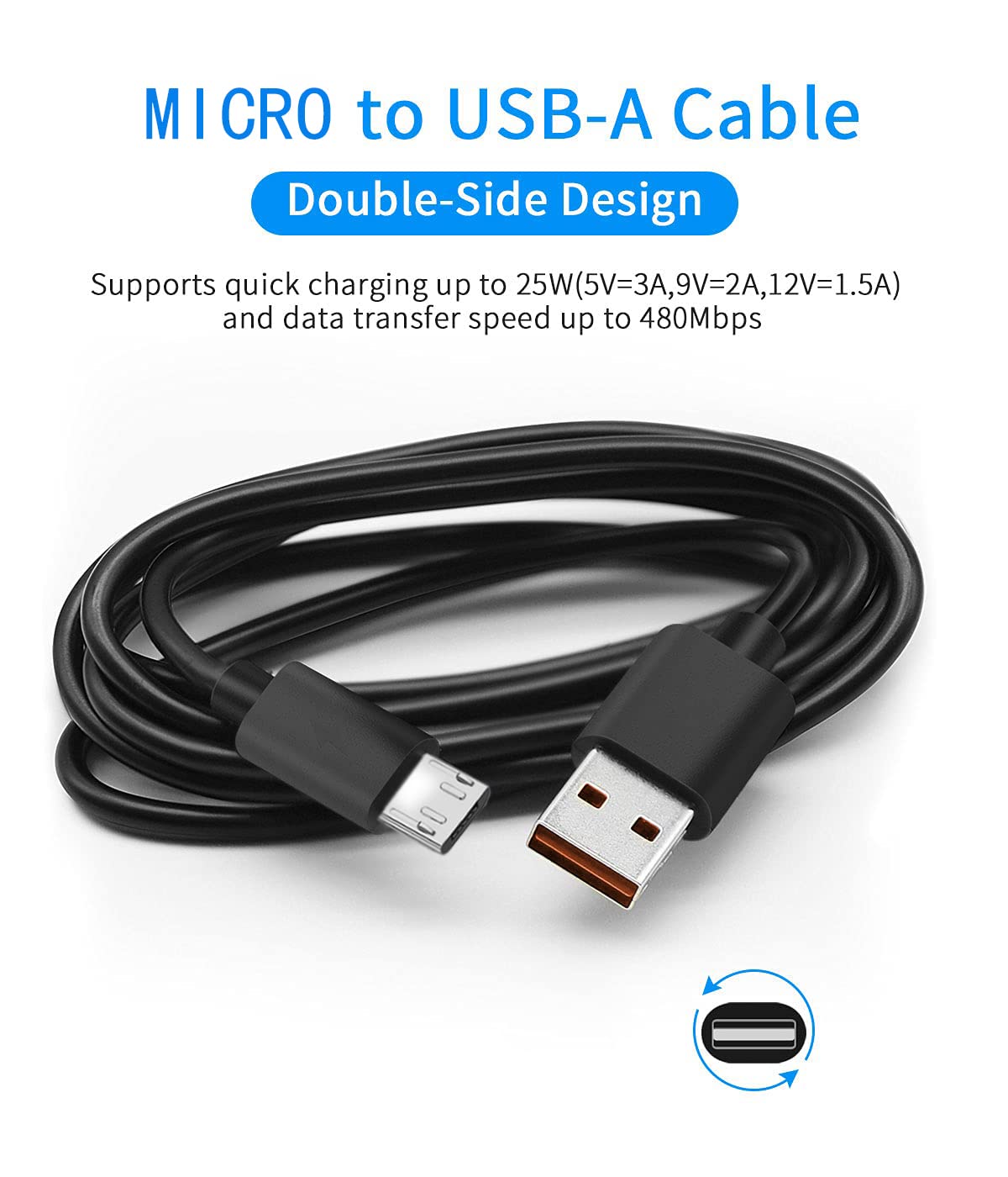 Micro Charger Charging Cable Cord Compatible With For Anker Soundcore Life Q20, Anker Soundcore 2, Mini, Flare Mini Headphone Sp