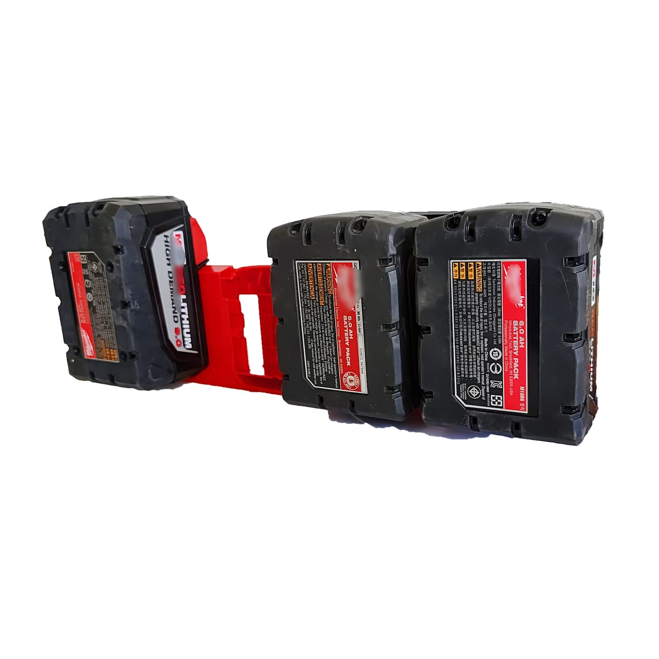 Wolgnki 2Pcs Battery Holder 4 Slot Bulk Battery Garage Organizer Mount Fit For Milwaukee M18 Battery