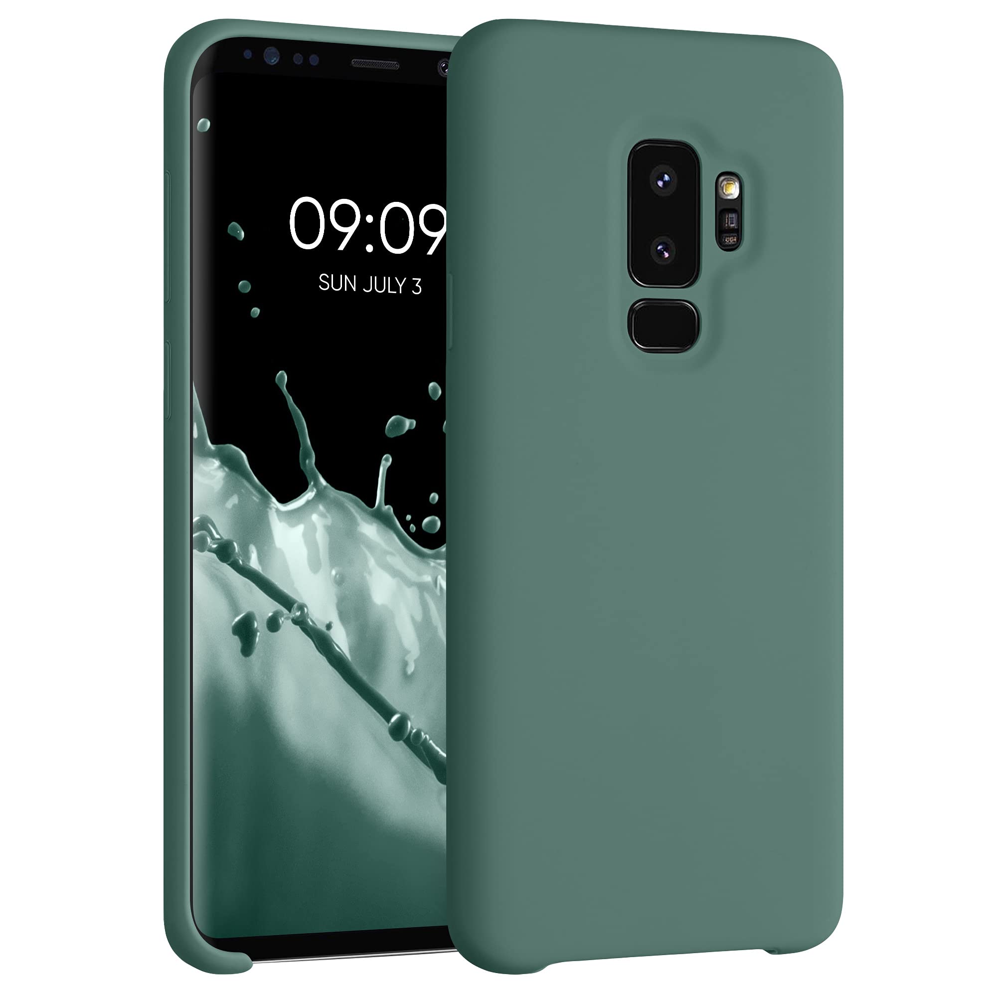 kwmobile Case Compatible with Samsung Galaxy S9 Plus Case - TPU Silicone Phone Cover with Soft Finish - Forest Green