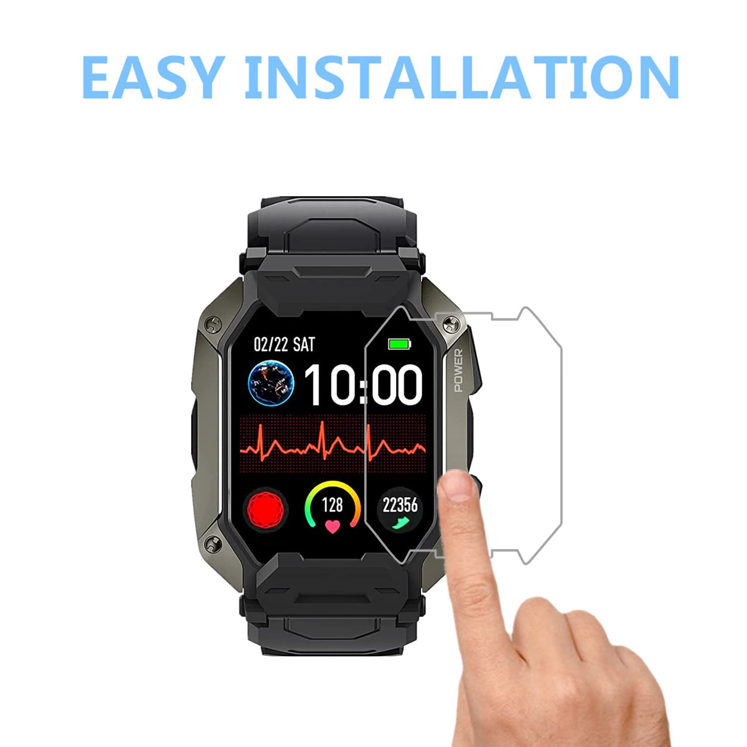 Aemus Compatible For Amaztim C20 Smart Watch Screen Protector (4 Pack) Hd Pet Film, Compatible For Kospet Tank M1 Pro/Carbinox T