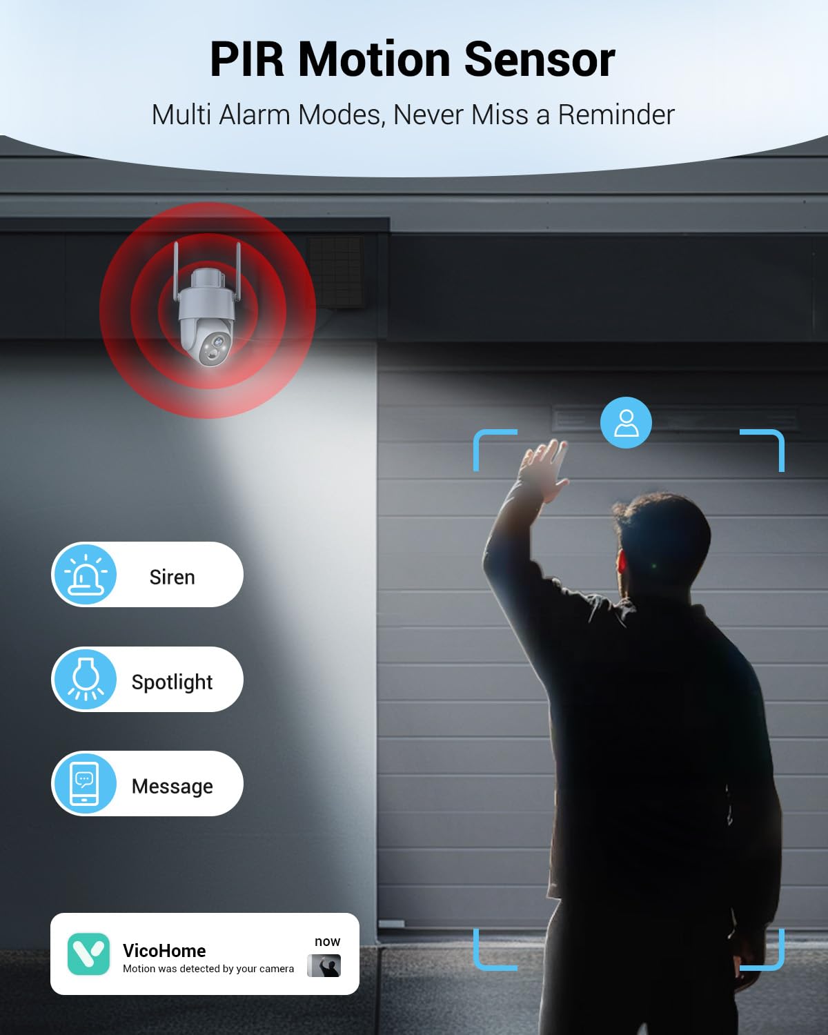 Techage 2K Solar Camera Outdoor Wireless, Security Camera Wireless Outdoor, Battery Powered Cam With Spotlight, 2 Way Talk, Pir