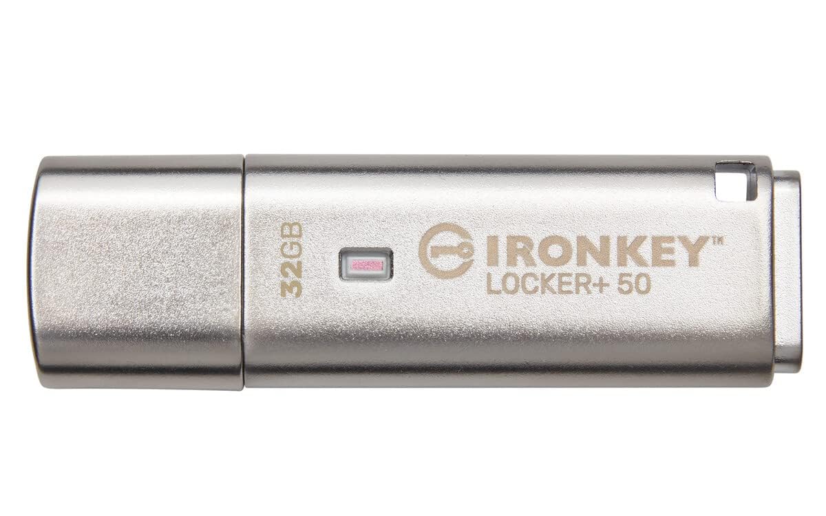 Kingston Ironkey Locker+ 50 32Gb Encrypted Usb Flash Drive | Usb 3.2 Gen 1 | Xts-Aes Protection | Multi-Password Security Option