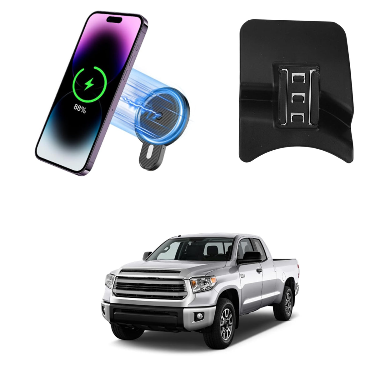 Car Phone Mount For Toyota Tundra 2014 2015 2016-2020 2021 Accessories Custom Air Vent Phone Holder Magnetic 15W Fast Wireless C