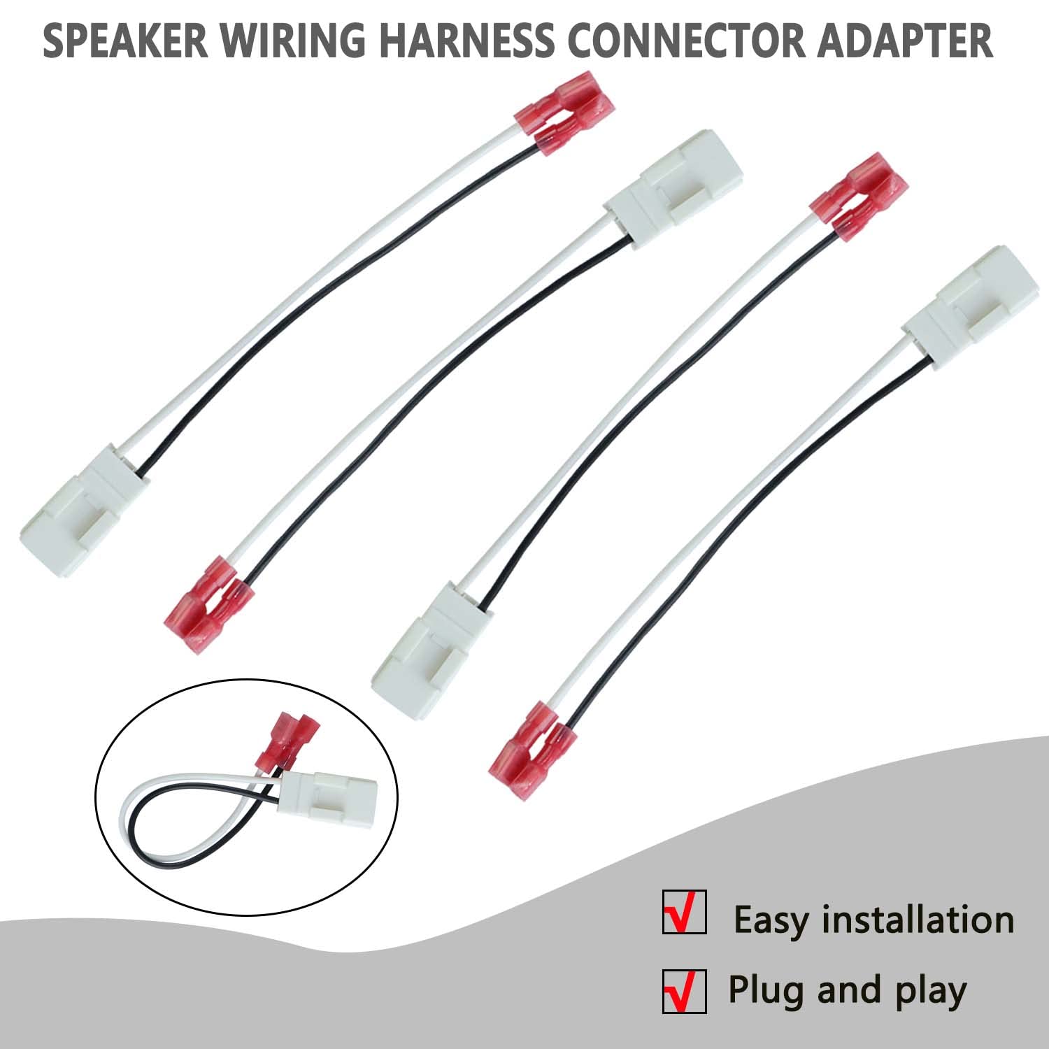 4 Pack Speaker Harness For Jeep Dodge Chrysler Models Front Rear Door Speaker Wiring Harness Adapter 72 6514   Door Speaker Repl