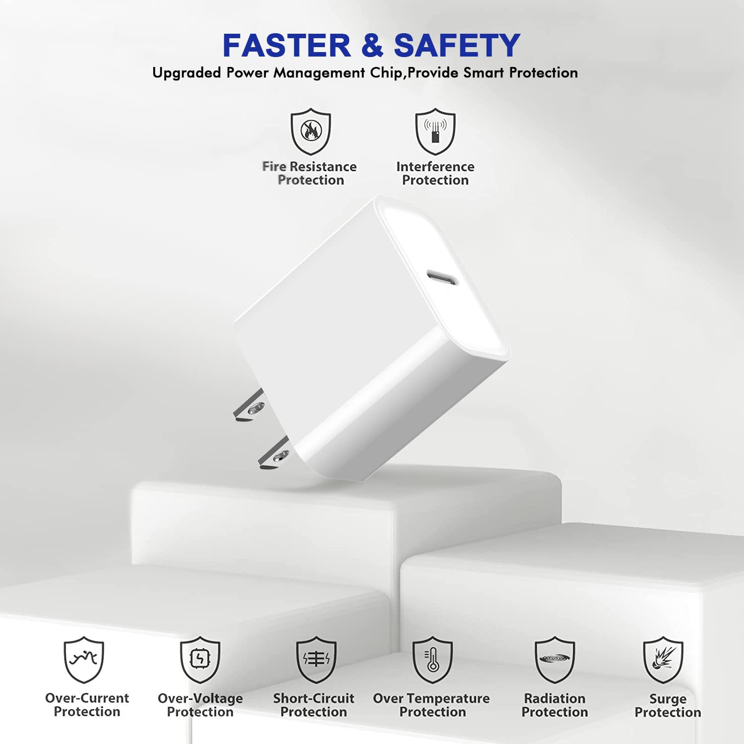 3Pack Iphone 16/15 Charge Block,Usb C Charger,Iphone Charger Adapter,Quick Fast Charger Pdadapter Plug 20W Power Delivery Type C