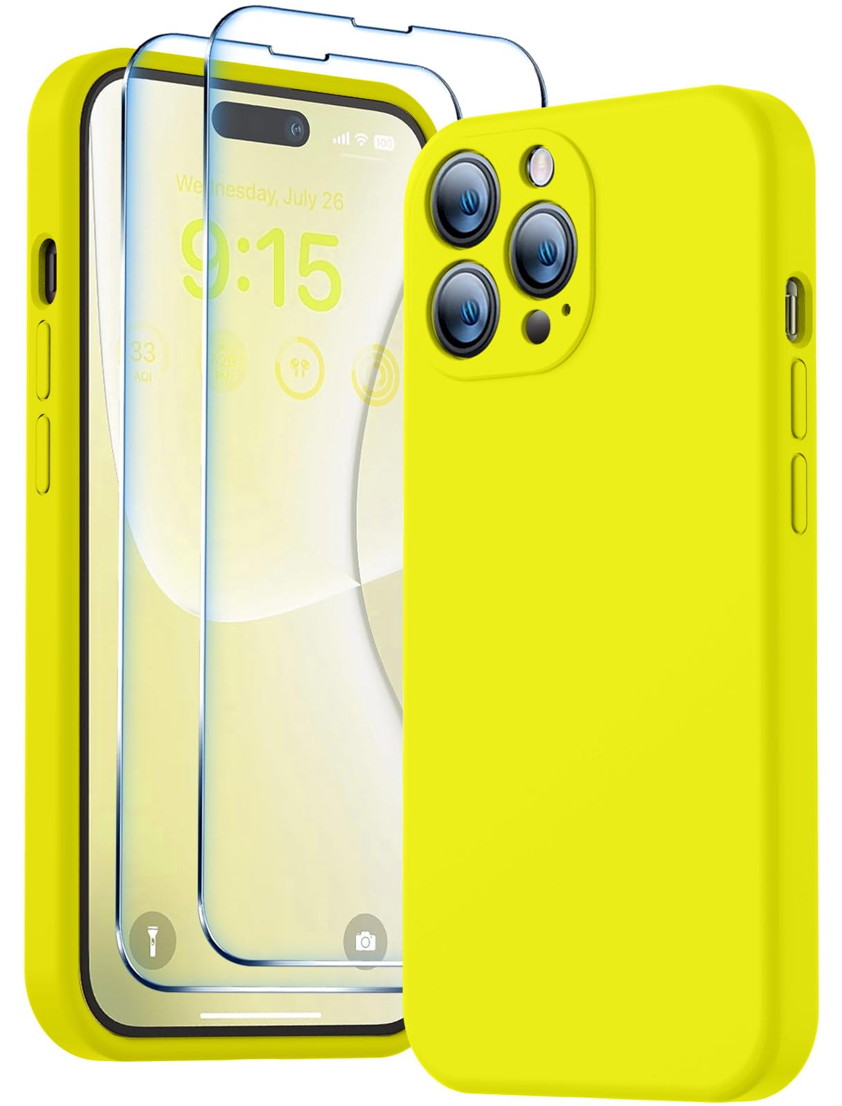 Bosskiss Compatible With Iphone 14 Pro Max Case 6.7 Inch, Premium Liquid Silicone Case [Velvety Touch] [2 Pcs 9H Tempered Glass