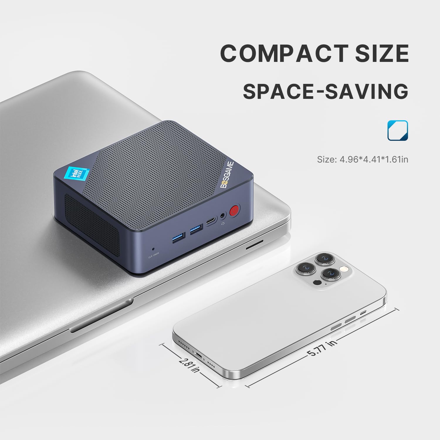 Bosgame B95 Mini Pc Intel 12Th Gen Alder Lake N95, 16Gb Ddr4 Ram 512Gb Nvme Ssd W11 Pro Mini Computers, 4K Uhd Triple Display, 2