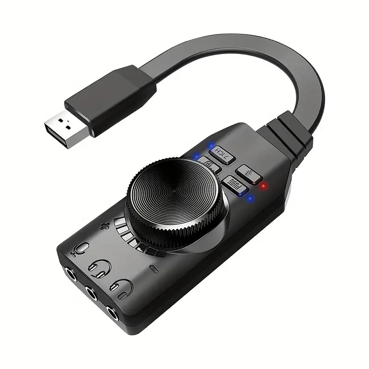 Usb Sound Card Virtual 7.1 Surround Sound Usb External Sound Card Adapter With Pubg Sound Effects For Pc/Ps4/Ps5/Mac/Gaming Headset,Plug And Play