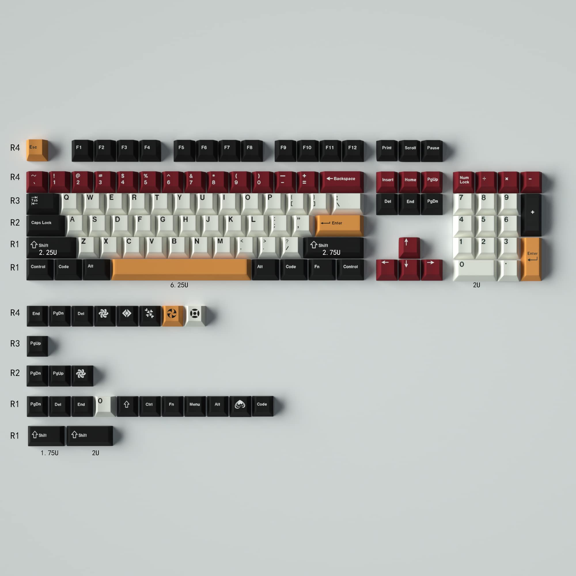 Mintcaps Pbt Black White Keycaps Cherry Profile Keycap Set 129 Keys Dye Sub Custom Keyboard Keycaps For 61 64 68 84 87 96 104 Ch