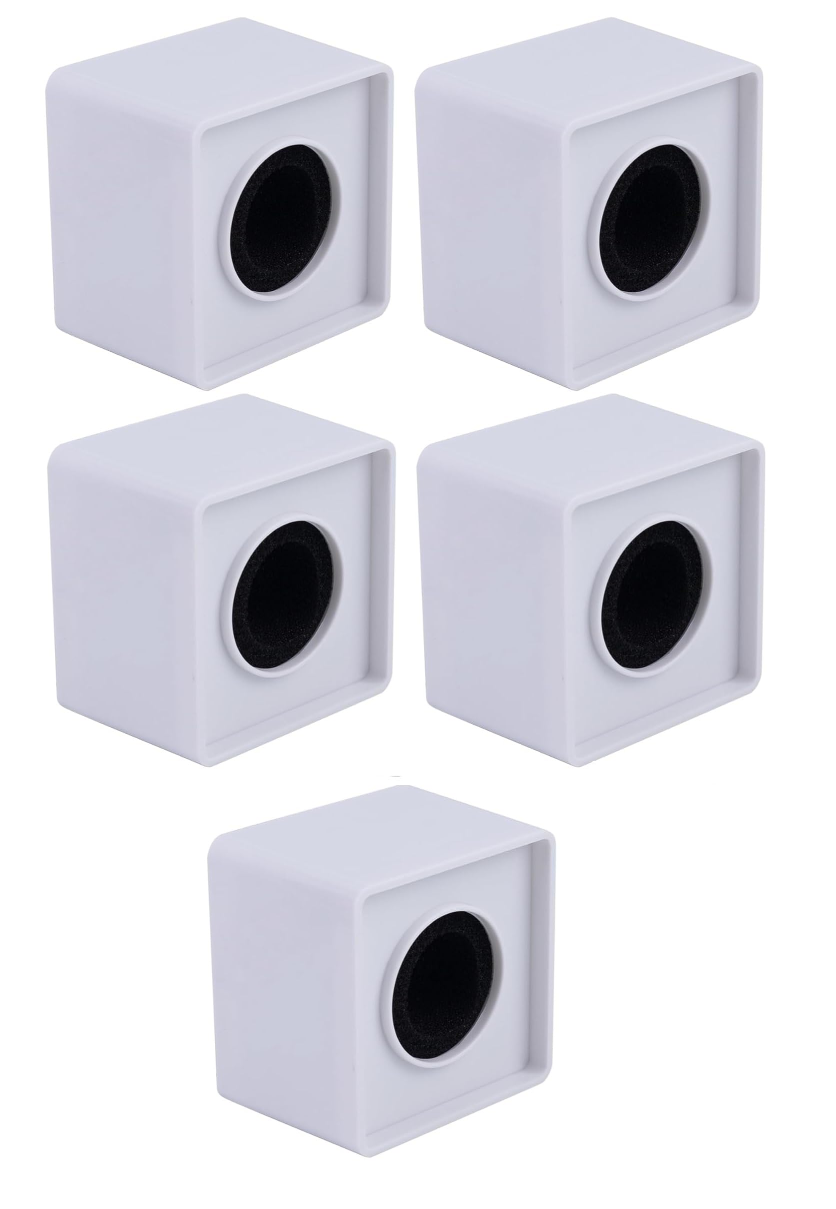 Kh Microphone Flag Station Square Pack 5 (5 Pcs White, Portable, Abs Material, 69Mm X 69Mm X 51Mm)