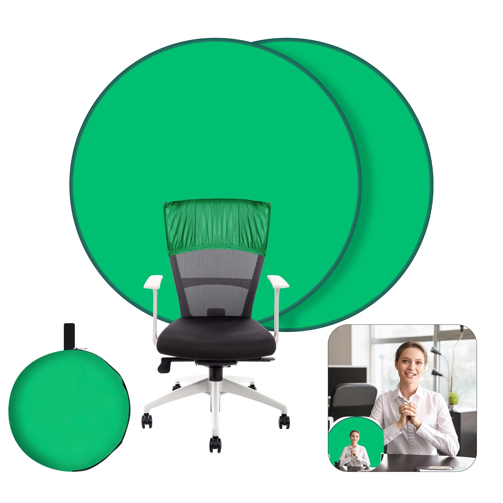 Green Screen,Upgrade 56 In Portable Green Screen Chair Attachment,Collapsible Small Green Backdrop Kit,Chroma Key,Background Scr