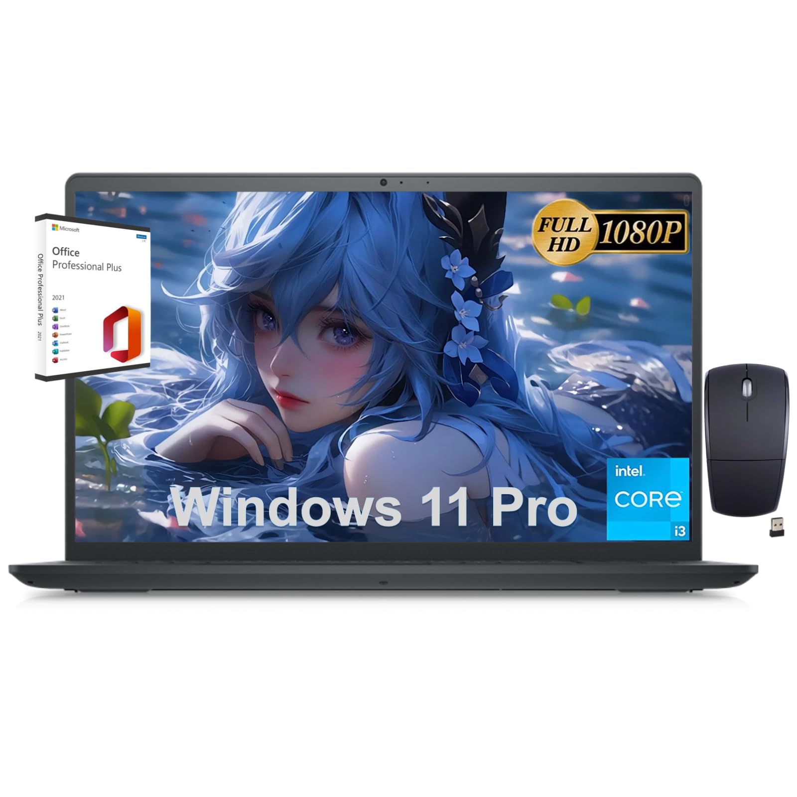 Dell Inspiron 15 3520 Business Laptop - 15.6 FHD Display, Intel 6-Core i3-1215U, 16GB RAM, 1TB SSD, Intel UHD Graphics, Windows 