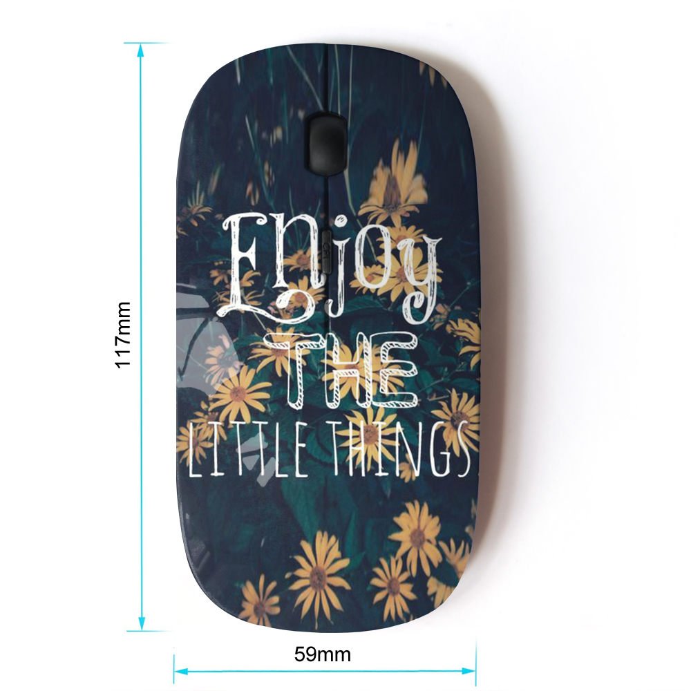 Kawaiimouse [ Optical 2.4G Wireless Mouse ] Enjoy The Little Things Sunflower Text