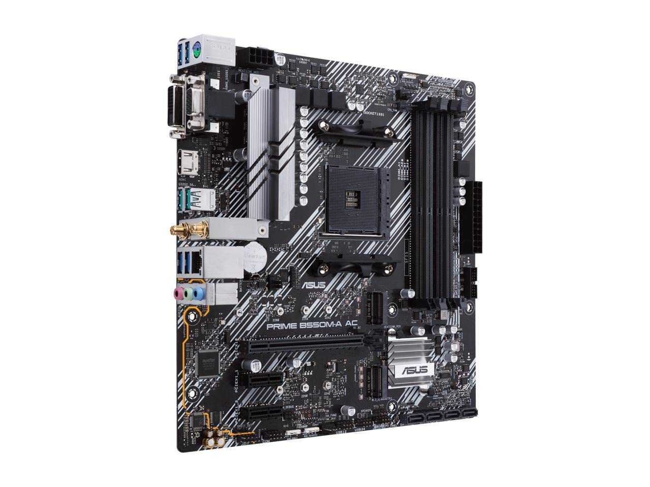 Asus Prime B550M A Ac Amd Am4 (3Rd Gen Ryzen      ) Micro Atx Motherboard (Pcie 4.0, Wifi, Ecc Memory, 1Gb Lan, Hdmi 2.1/D Sub,
