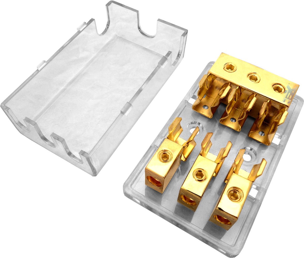 Jex Electronics 3/Triple/3X Agu In Line Fuse Holder Distribution Block Stereo/Audio/Car 30A 100A