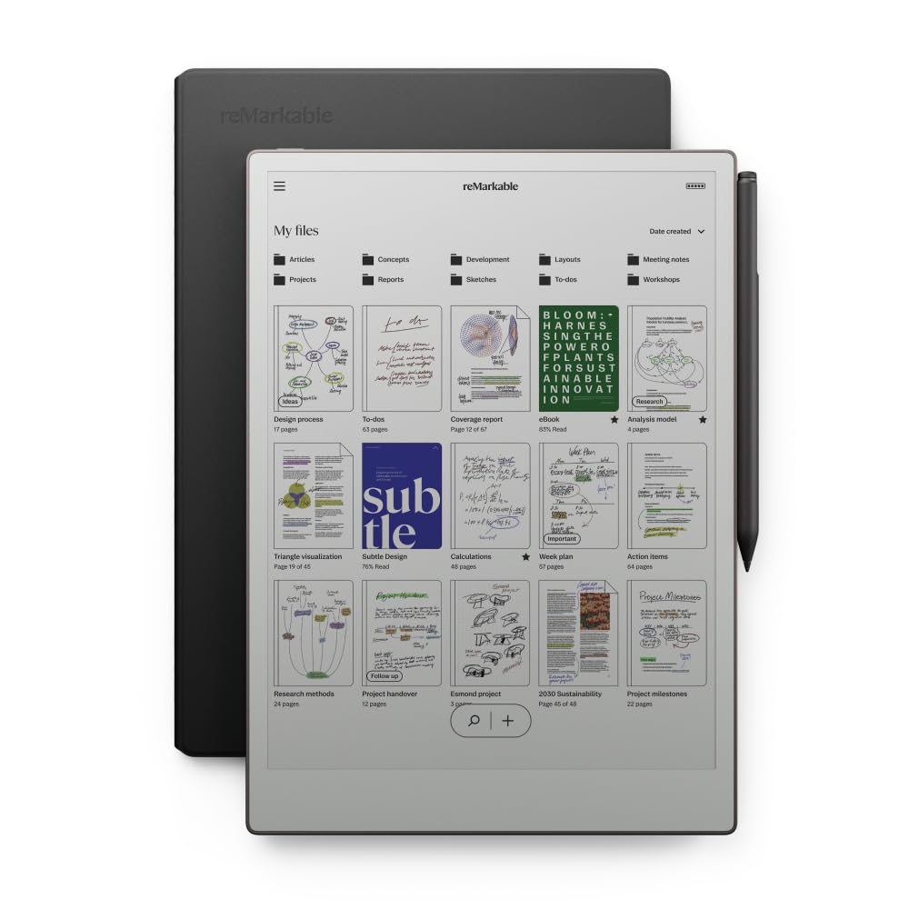 Remarkable Paper Pro Bundle   Premium Leather | Includes 11.8    Remarkable Paper Tablet, Marker Plus Pen With Eraser, And A Boo