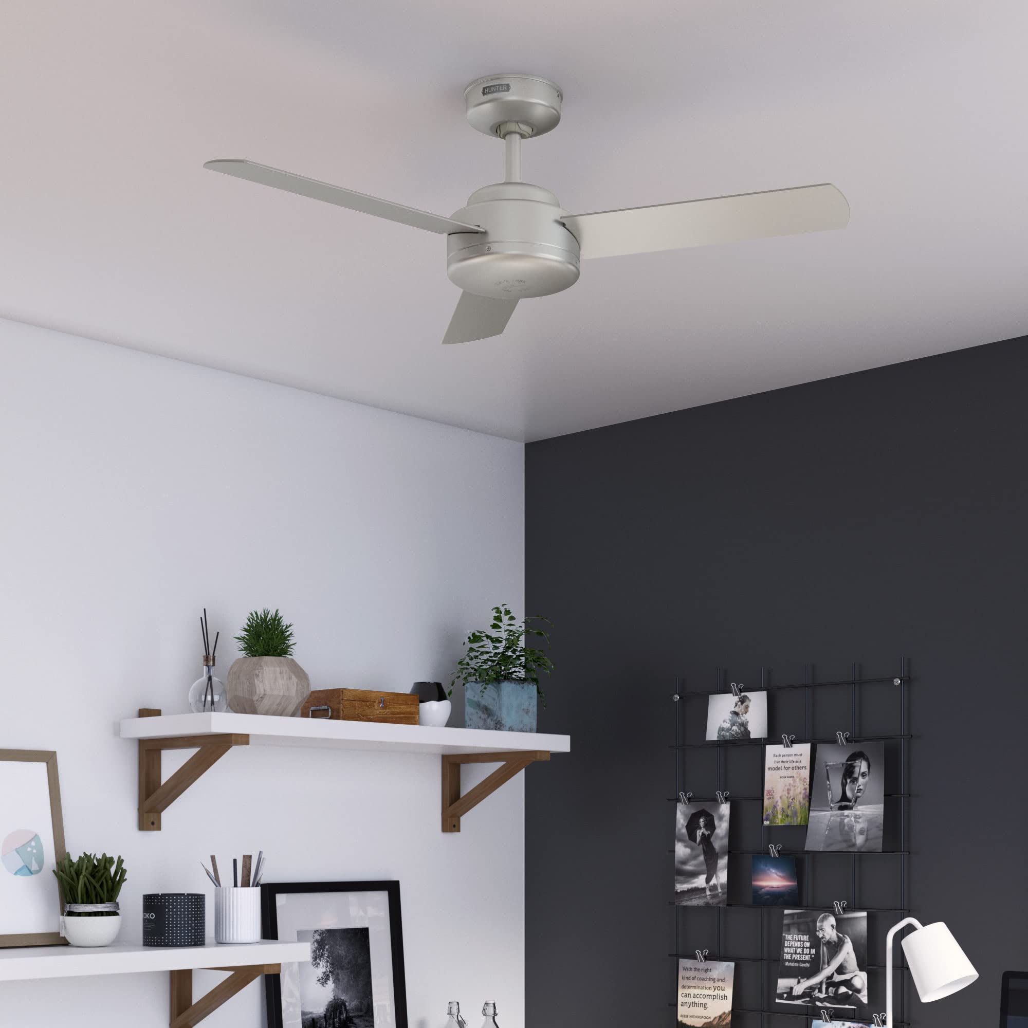 Hunter Fan Company 51849 Presto Ceiling Fan, Matte Nickel, 10.09X44X44