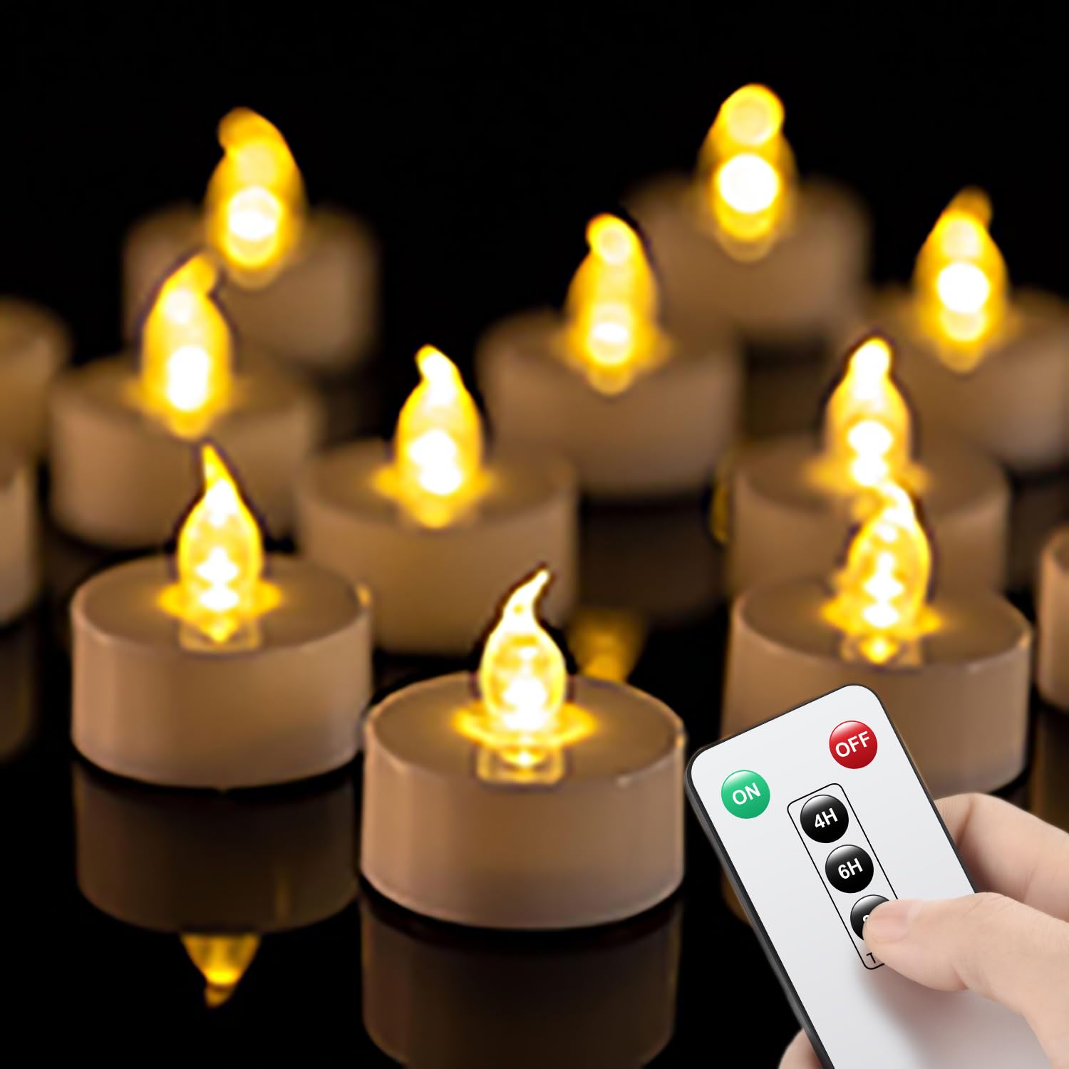 Punpuba Led Tea Light Remote Controlcandles,50Pack Flickering Flameless Led Candle,Long Lasting 400+Hours,Battery Operated With
