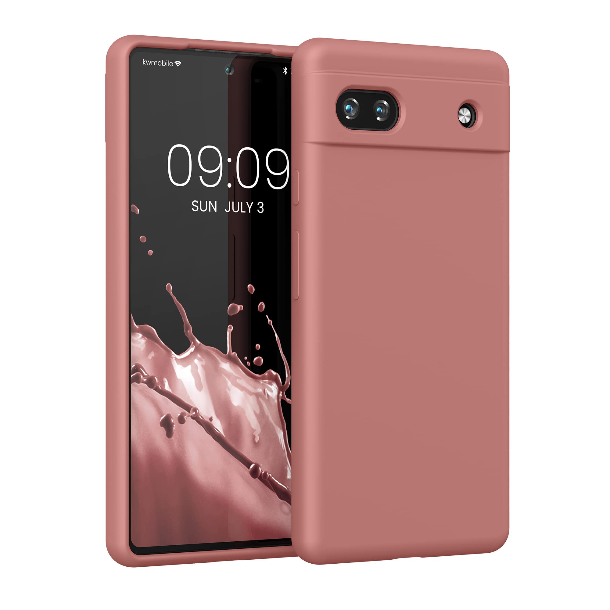 kwmobile Case Compatible with Google Pixel 6a Case - TPU Silicone Phone Cover with Soft Finish - Winter Rose