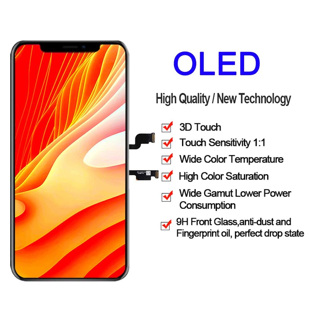 Soft Oled Screen Replacement For Iphone Xs Max 6.5 Inch [Not Lcd],3D Touch Screen Display Digitizer Repair Kit Assembly With Rep