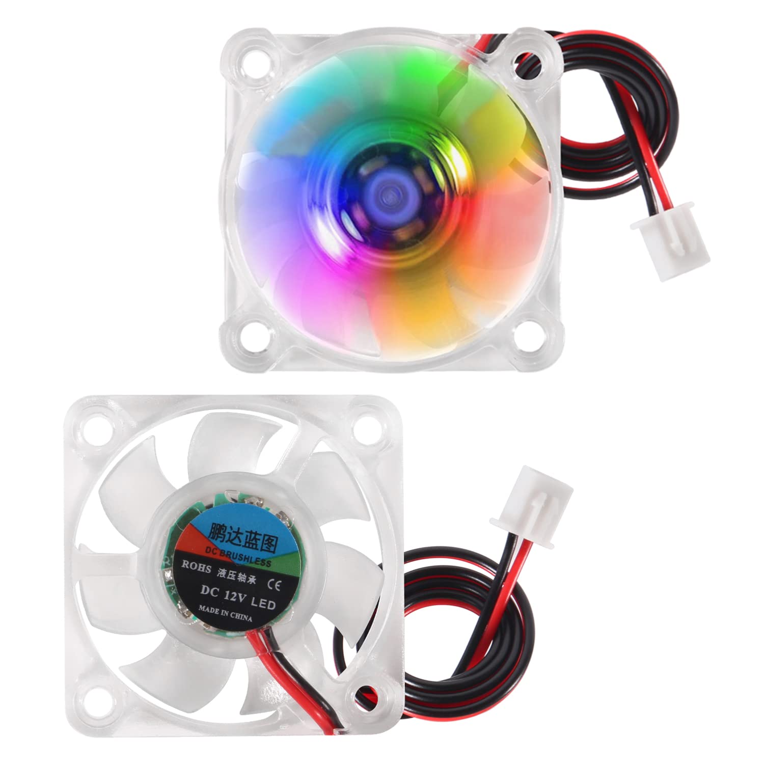 Aediko 6Pcs 4010 Fan 3D Printer Fan Dc 12V Mini Brushless Cooling Fan 40X40X10Mm Hydraulic Bearing Fan Rgb Led With 2 Pin Termin