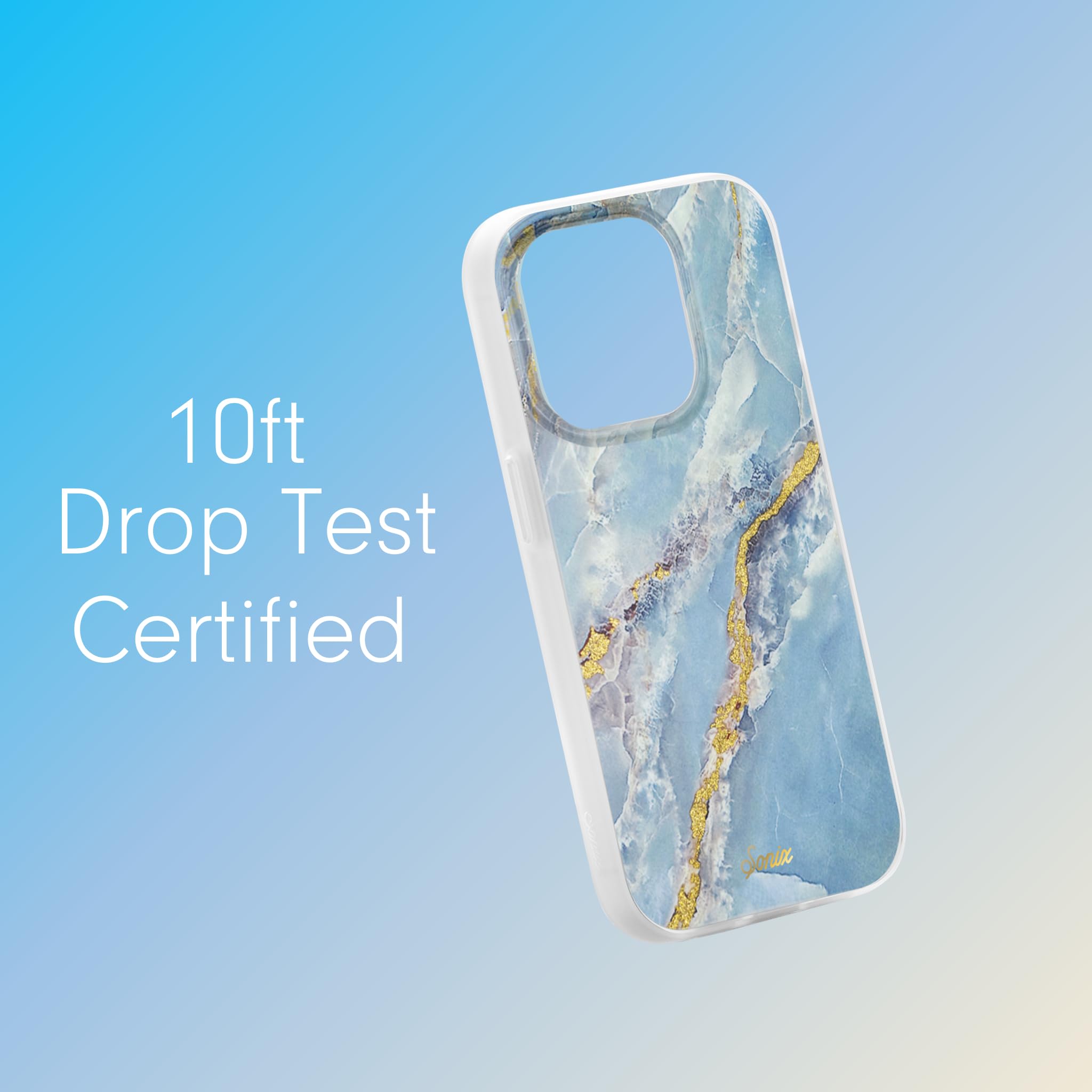 Sonix Case For Iphone 15 Pro | Compatible With Magsafe | 10Ft Drop Tested | Ice Blue Marble