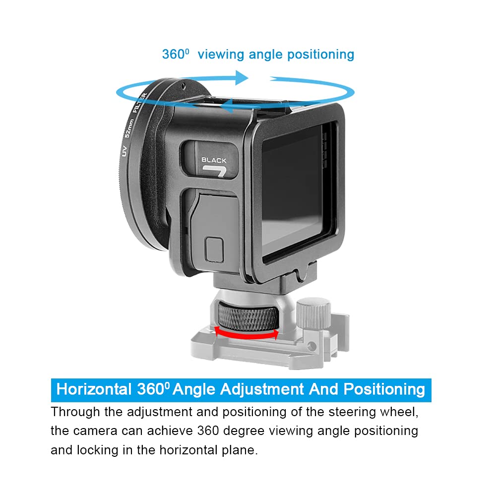Skyjffj Gopro Swivel Mount 360 1/4 20 For Gopro Hero 8/9/10/11/12, Max,Akaso, Sjcam, Xiaomi Yi Action Cameras