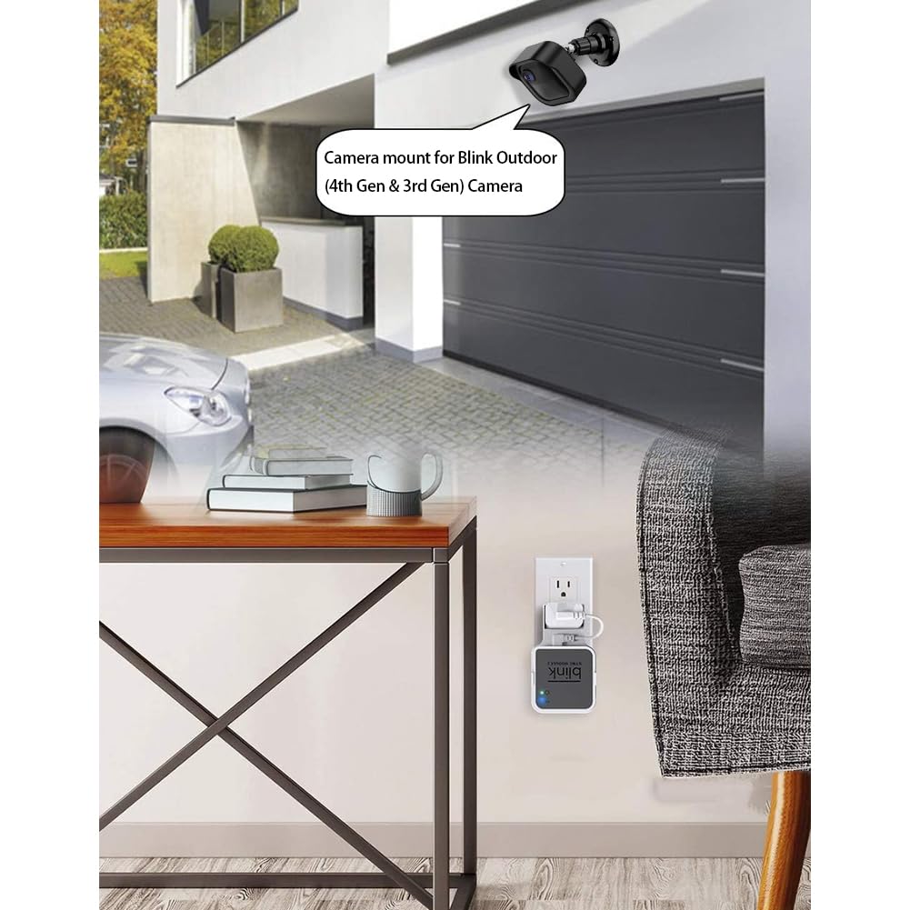 All New Blink Outdoor Camera Wall Mount, 360� Adjustable Mount And Weather Proof Protective Housing With Blink Sync Module Outlet Mount For Blink Outdoor (4Th & 3Rd Gen) Camera System (Black, 5 Pack)