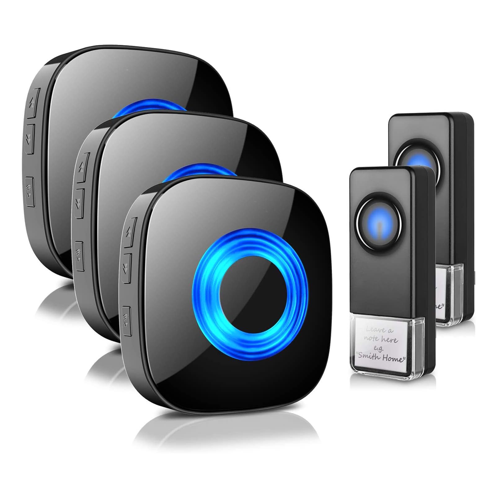 Wireless Doorbell   Physen Door Bells Ringer Chimes Wireless   1300Ft Range 58 Ringtones 5 Volume Levels Led Strobe Mute Mode Wa