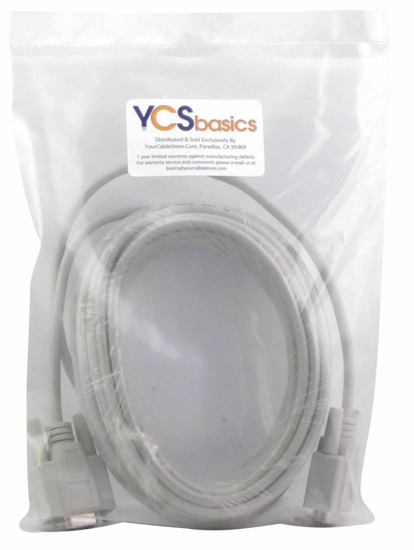 Ycs Basics 25 Foot Db9 9 Pin Serial / Rs232 Male/Female Extension Cable