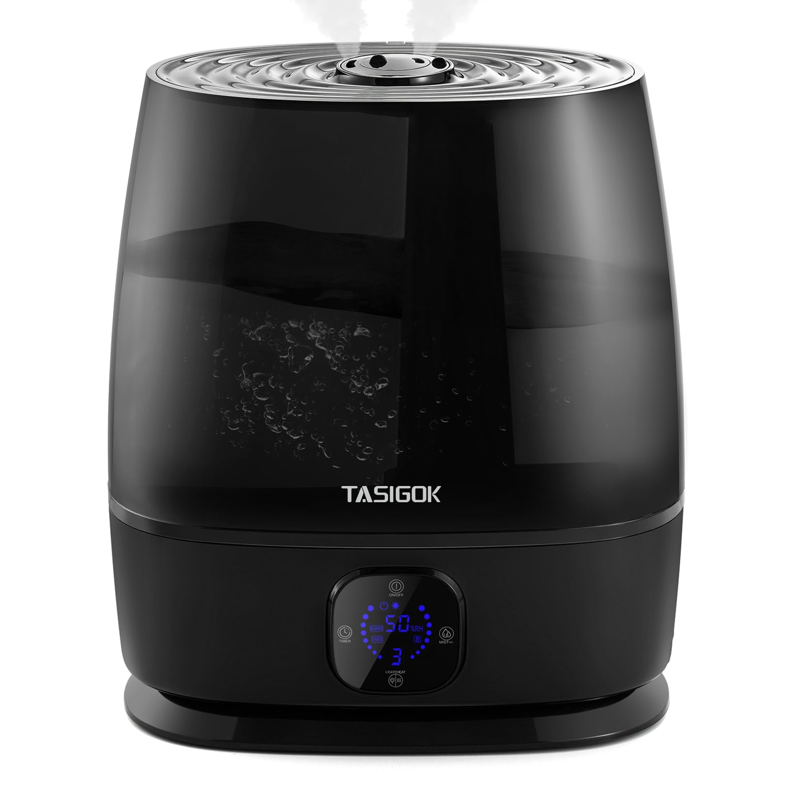 Tasigok Humidifiers For Bedroom Home, 6L Cool And Warm Mist Air Humidifier For Large Room Baby Nursery, 50H Easy Clean And Top F