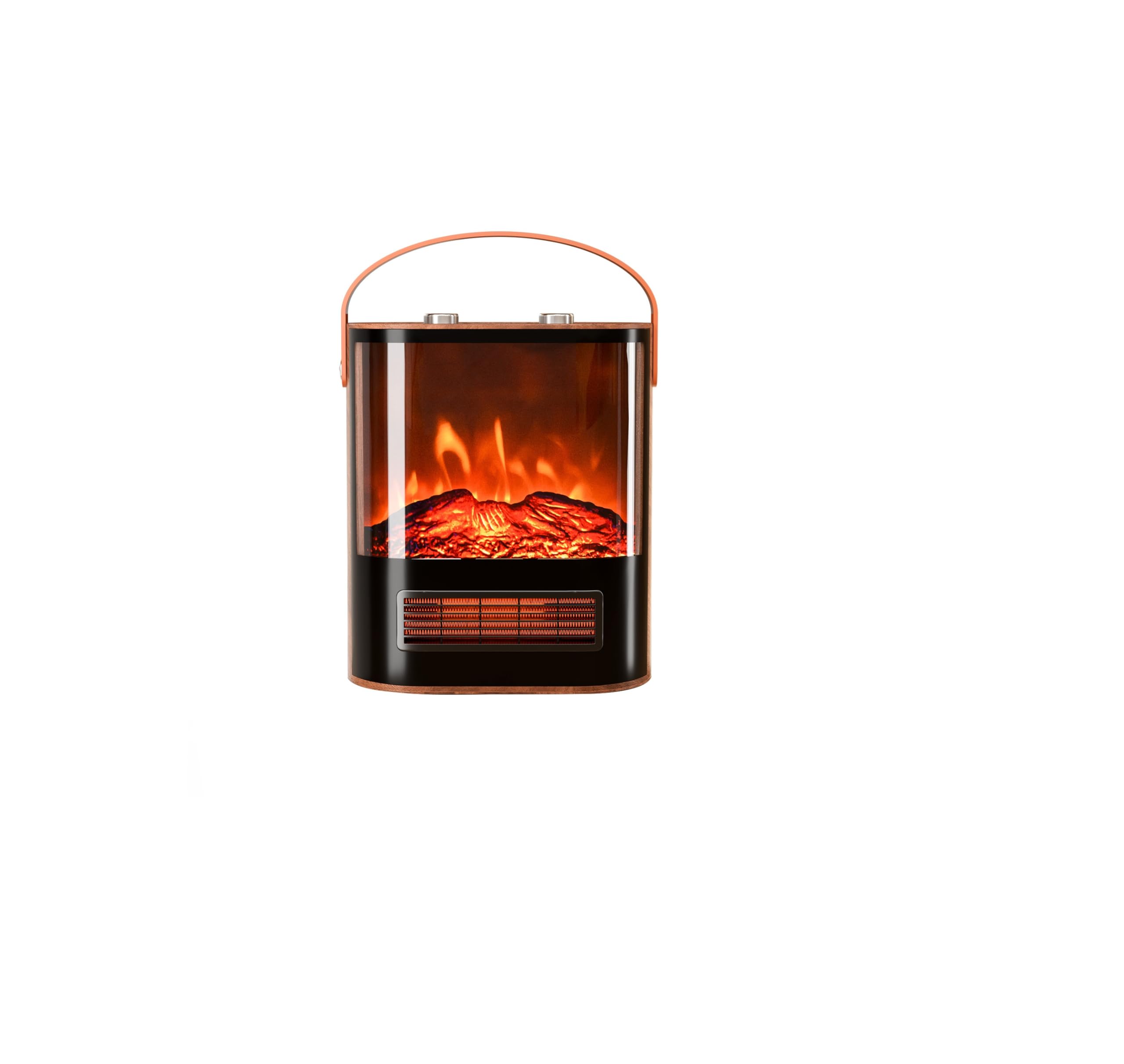 Rovsun 1500W Electric Fireplace Stove With Realistic Flame Effect, 16''H Portable Freestanding Tabletop Mini Heater With 4 Heat