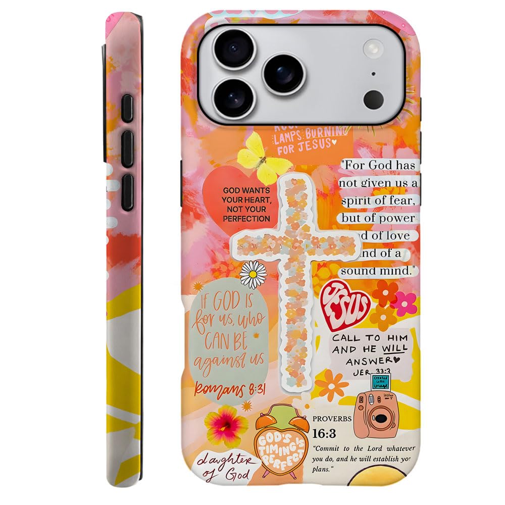 Compatible with iPhone 17 Pro Max,Durable & Shockproof Phone Case Cover Design - Collage Jesus Bible Verses