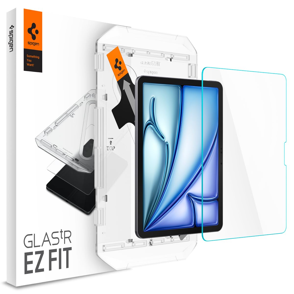 Spigen Tempered Glass Screen Protector [Glastr Ez Fit] Designed For Ipad Air 11 Inch M3 (2025) / Ipad Air 11 Inch M2 (2024) [9H Hardness/Case-Friendly]