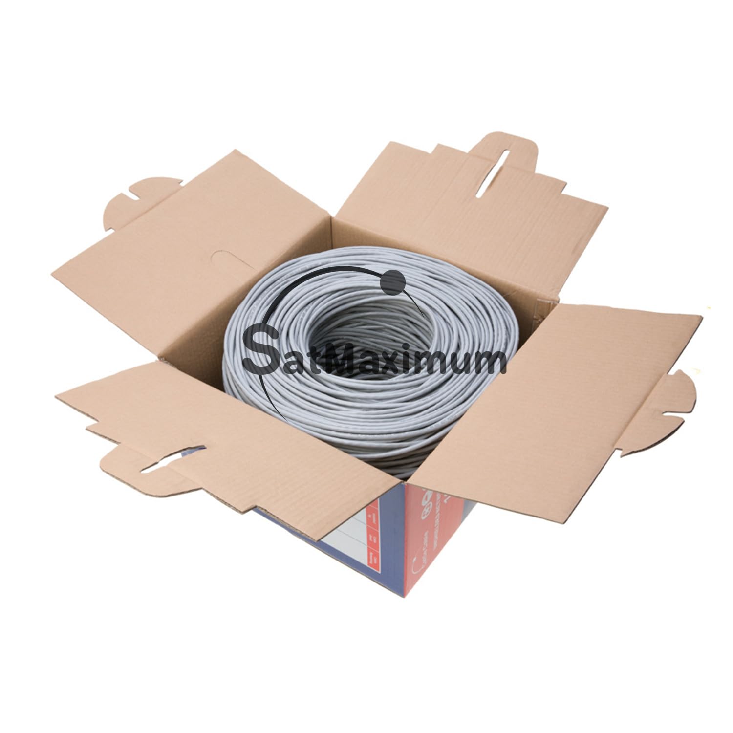 Satmaximum Cat5E Utp Bulk 24 Awg 1000Ft Ethernet Cable Gray