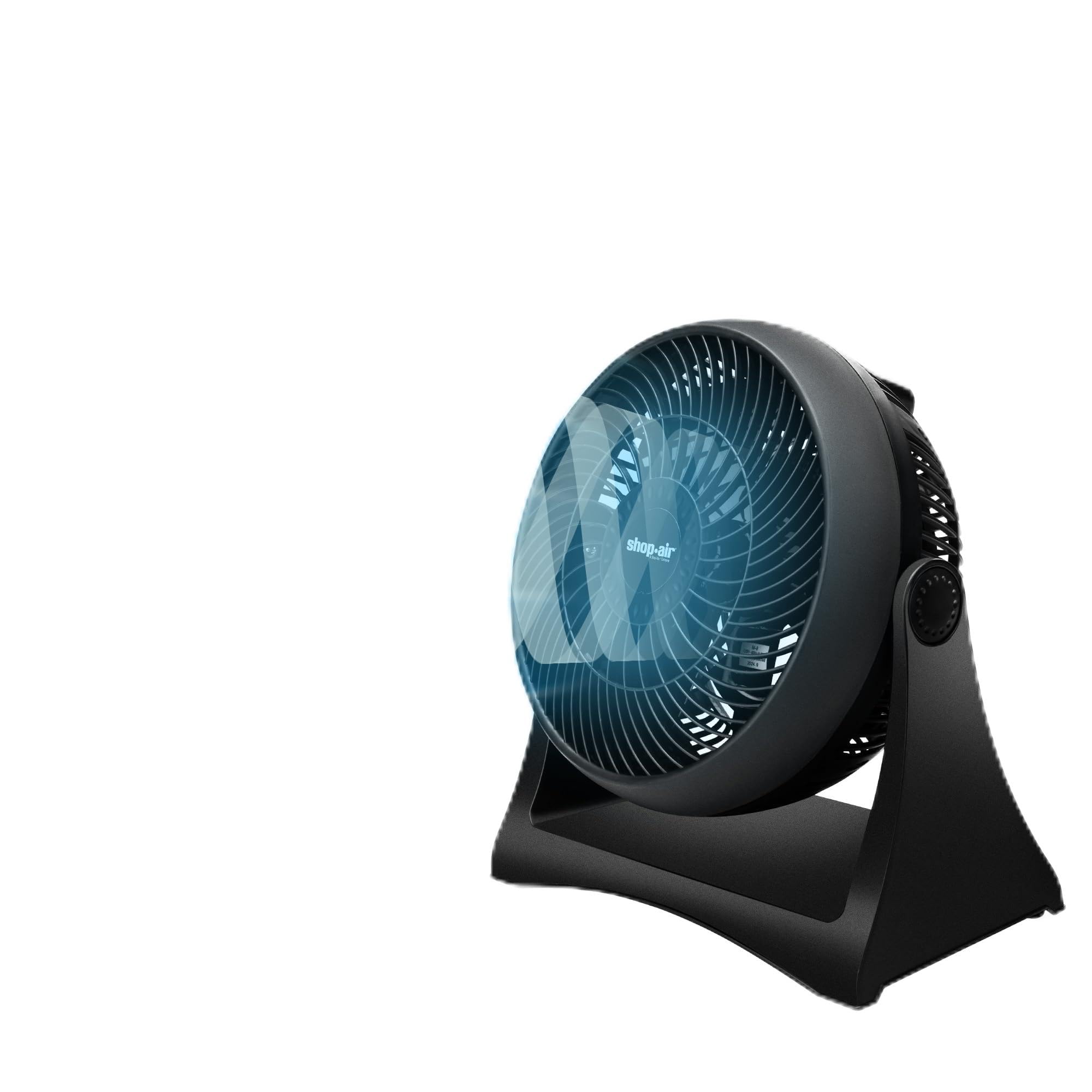 Shop-Air 8 Wall-Mounted Desk Fan, TurboForce Air Circulator Fan, High-Velocity Cooling Table Fan, 3 Speeds, Quiet Operation, 120